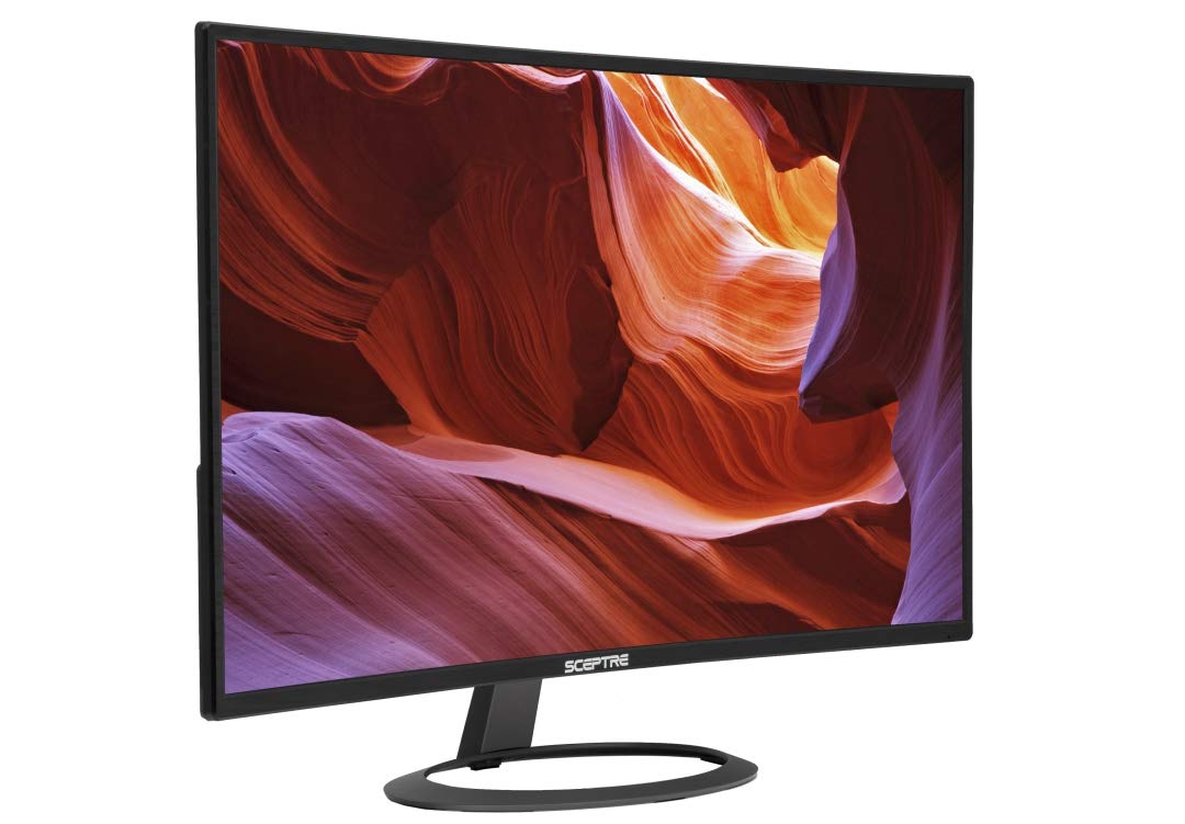 Sceptre C325W-1920R 32-Inch Curved Monitor Full HD 1080P HDMI Displayport Ultra Thin Brushed Metallic by Sceptre