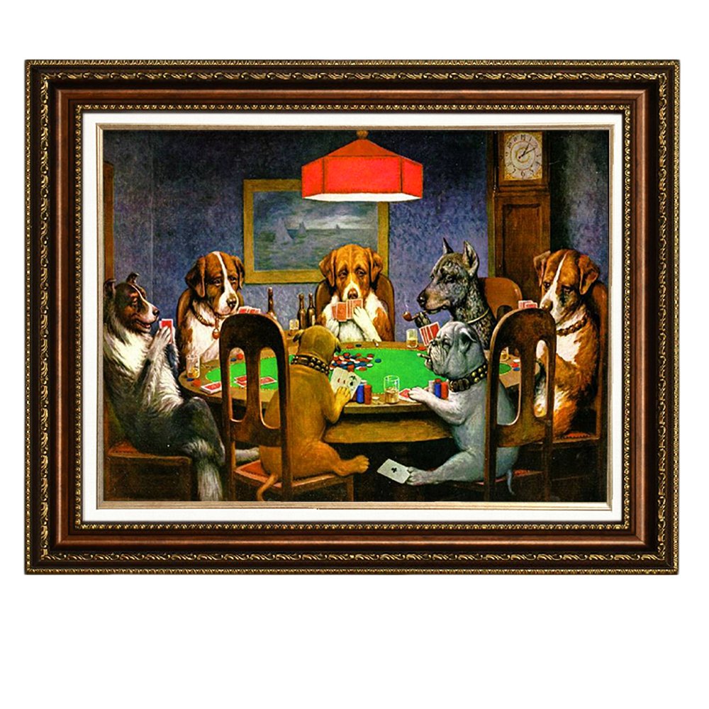Elite Art Eliteart - ポーカーをする犬 23x30 プリンター・FAX用インク-パソコン・周辺機器-インクカートリッジ