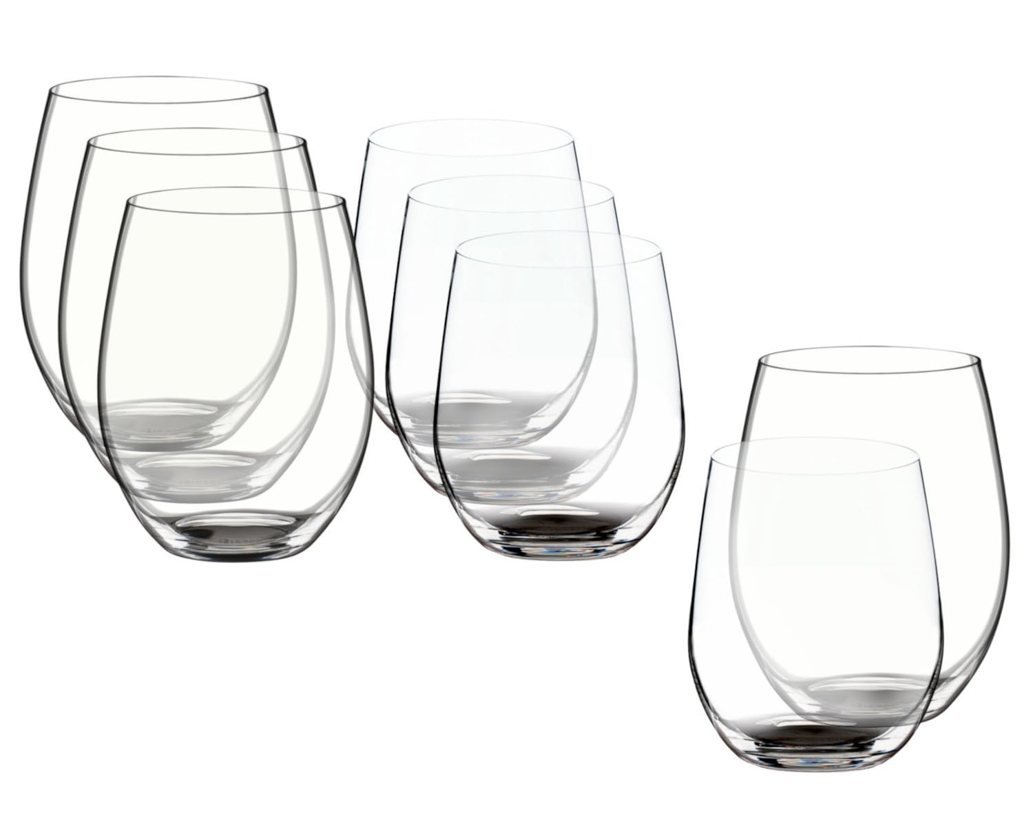 Riedel O 21.5薬局衡オンス カベルネ \u0026 11薬局衡オンス ヴィオニエ シャルドネ 交ぜ合わせるぶどう酒 食器洗い機相応う タンプラー ステムレス 水晶瑠璃仕掛ける 各4個 (8容器に並べる)