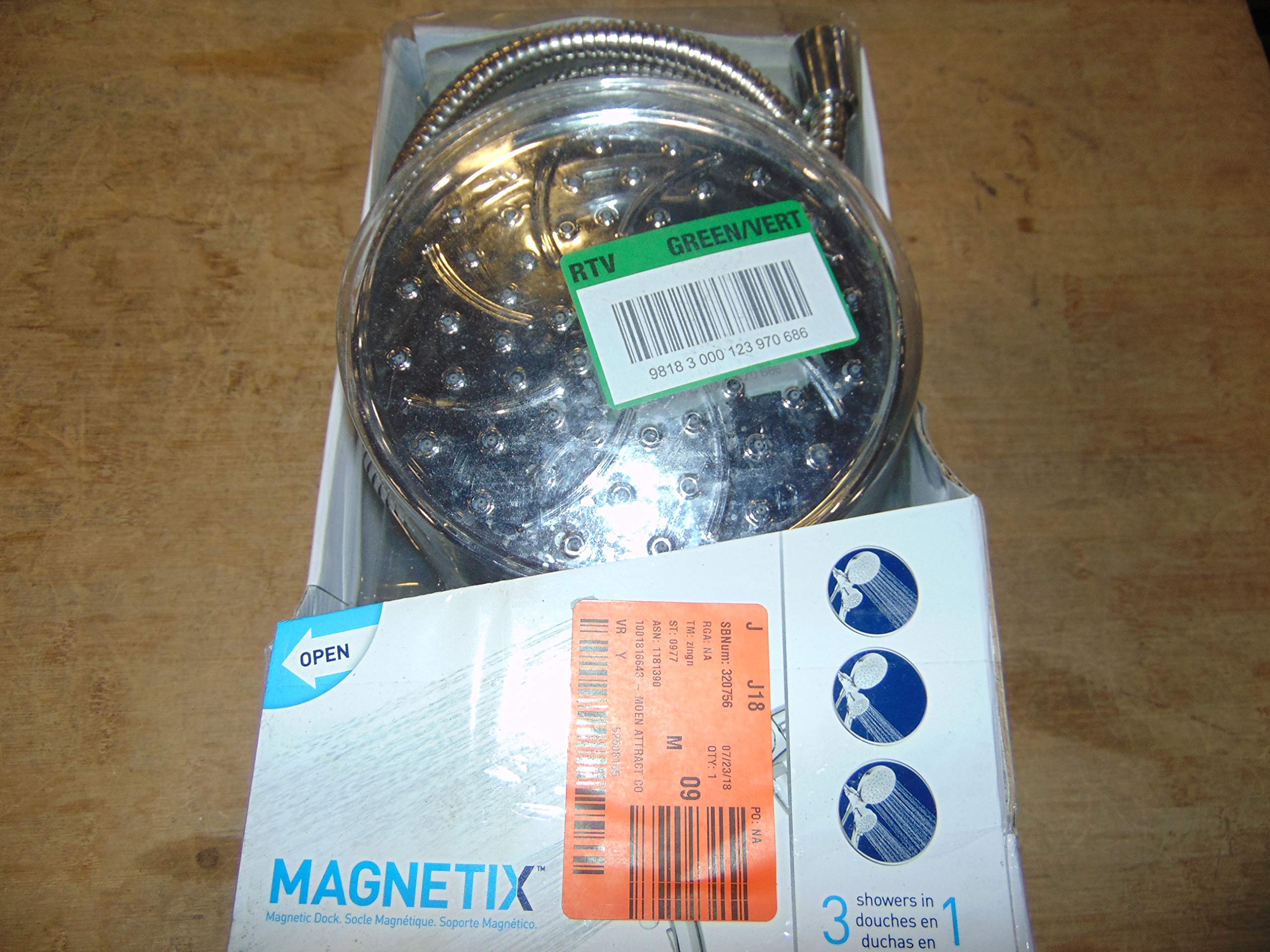 Moen 26008 Magnetix 手持ち/雨シャワーヘッド 2イン1コンボ 特徴的な磁気ホルダーテクノロジー クローム B01MFEZXUK
