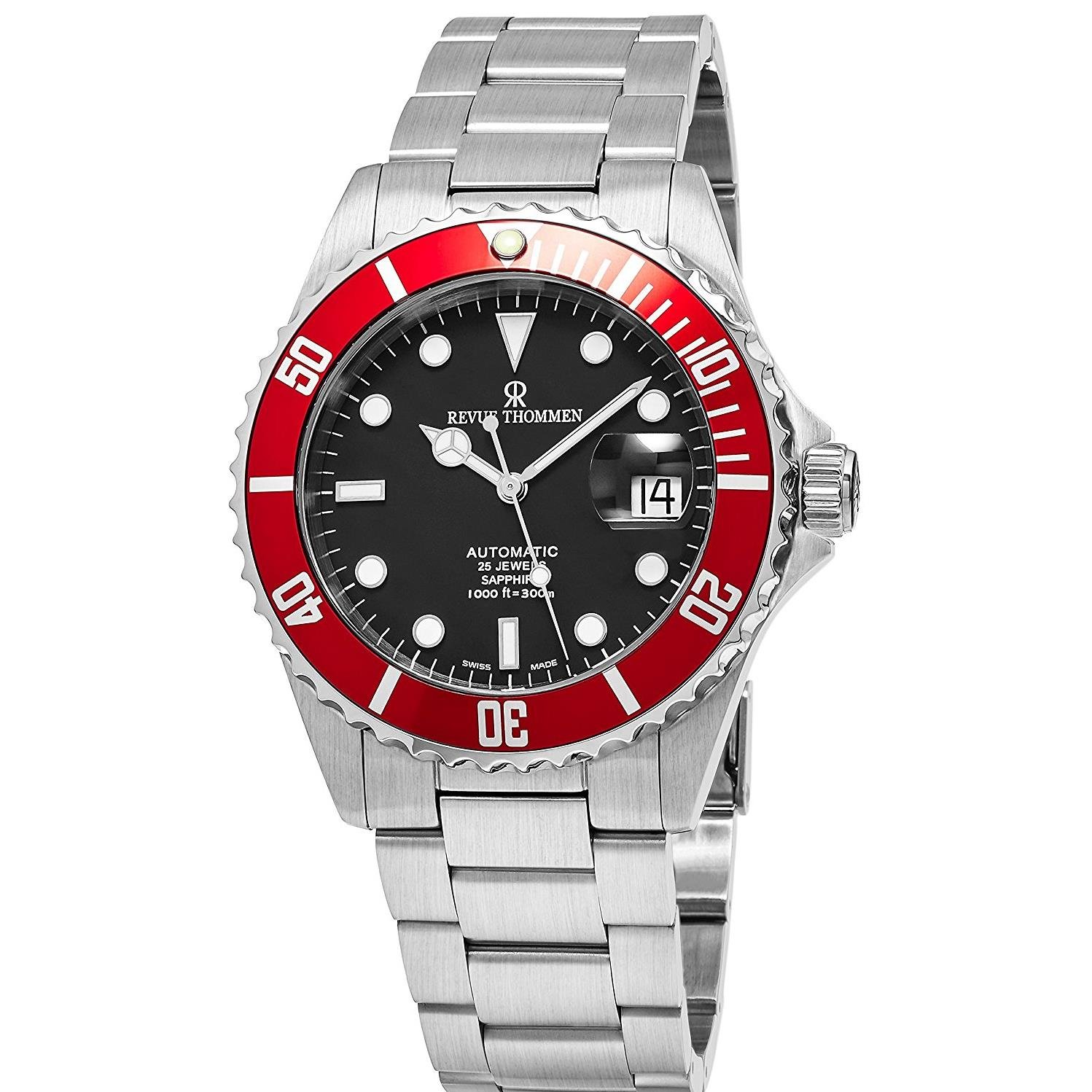 Revue Thommen 17571.2136 Diver XL Stainless Steel Red Bezel Black Dial Men's Automatic Watch｜global研究所