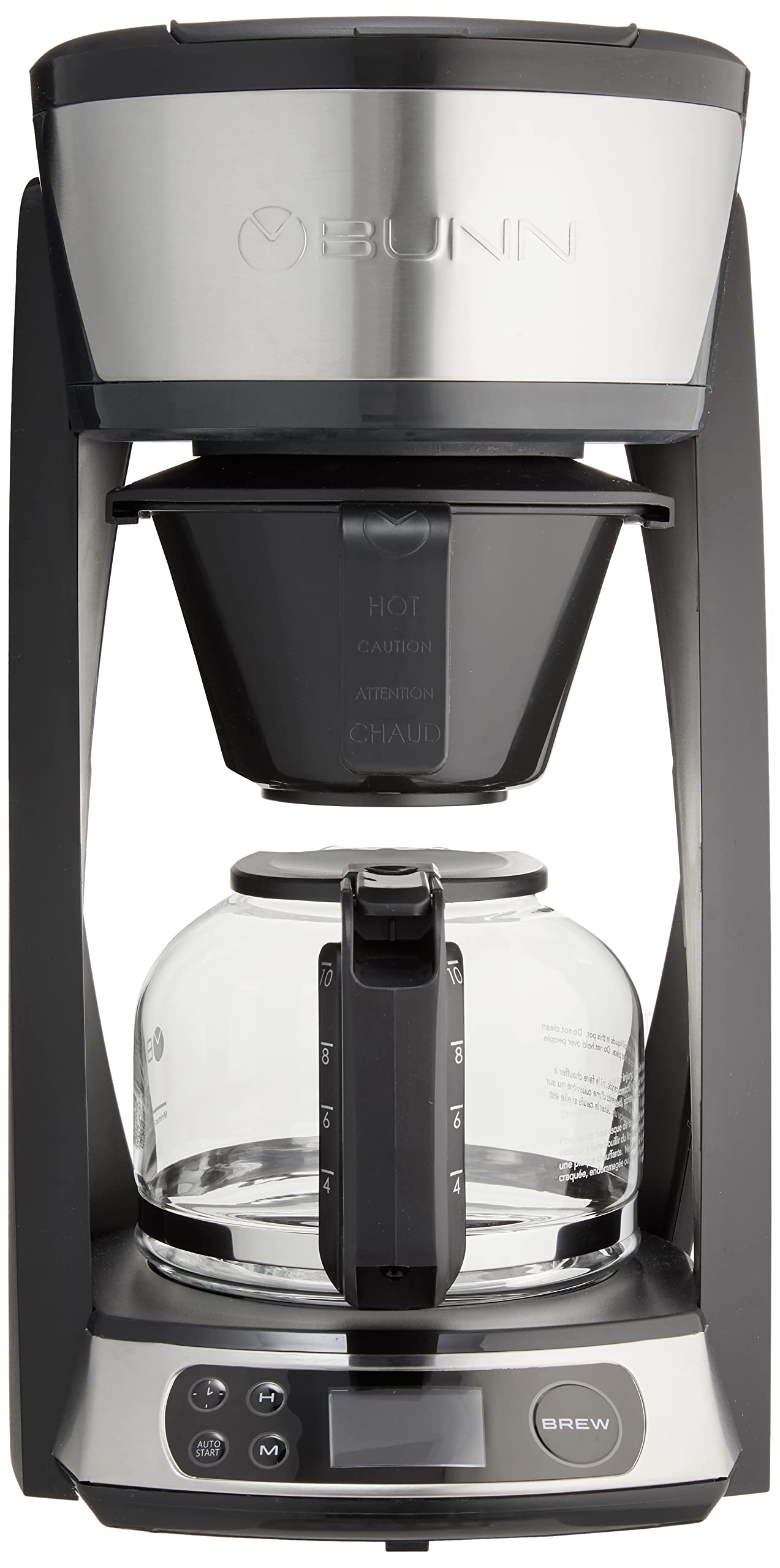 BUNN HBヒートNブリュープログラマブルコーヒーメーカー、10カップ、ステンレススチール