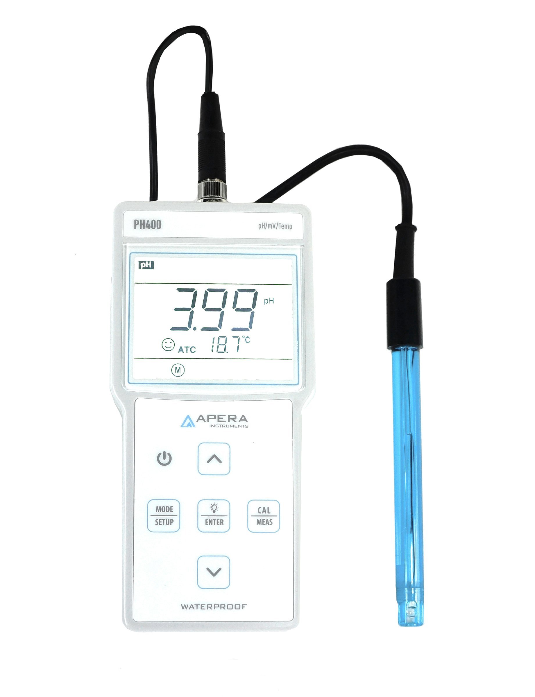 APERA ポータブルpHメーター PH400 精度:&plusmn;0.01pH 自動校正3ポイント 4.01 6.86 9.18/各50Ml校正液 標準付属｜global研究所