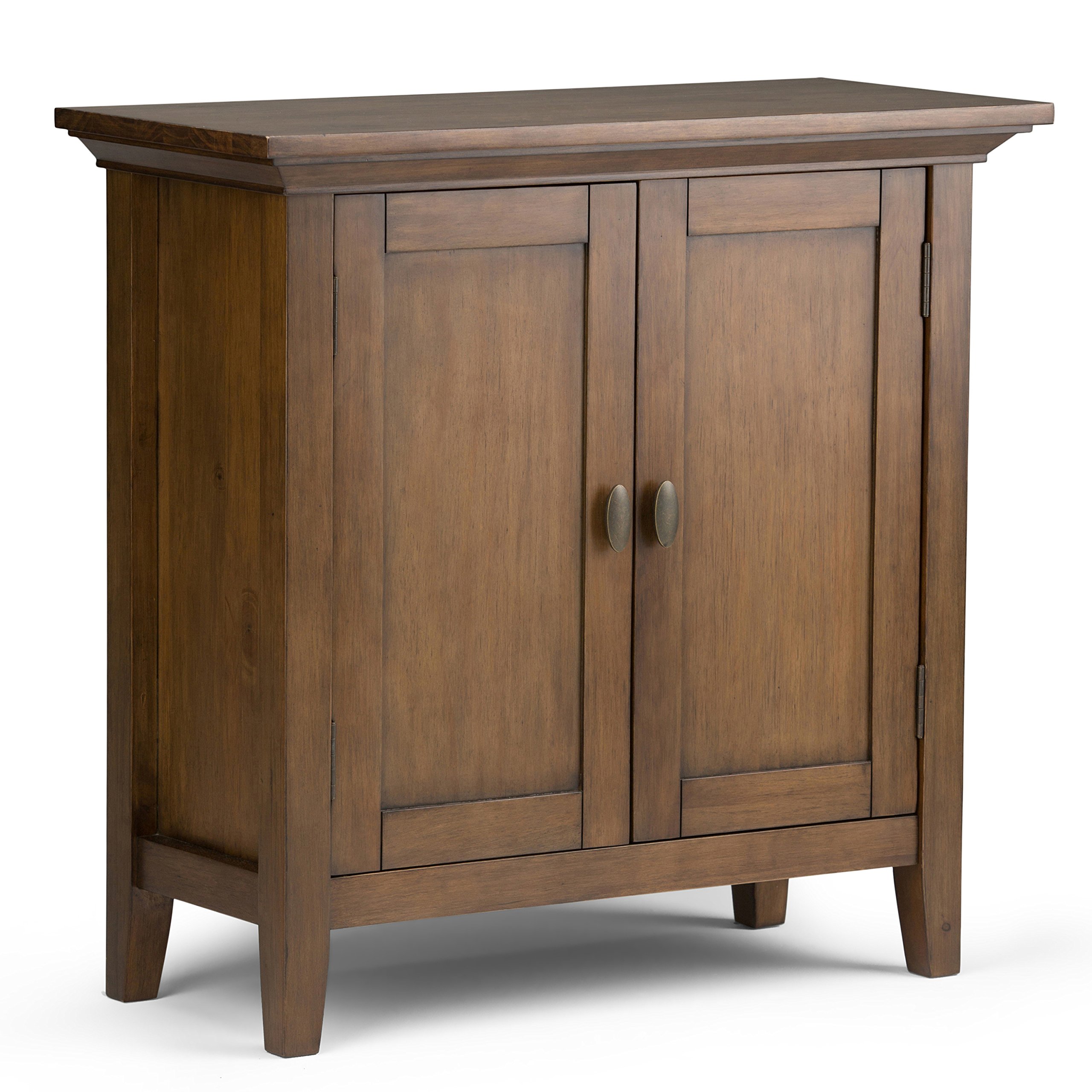 Simpli Home Redmond Solid Wood 32 inch Wide Rustic Low Storage Cabinet in Rustic Natural Aged Brown 141［並行輸入］｜global研究所