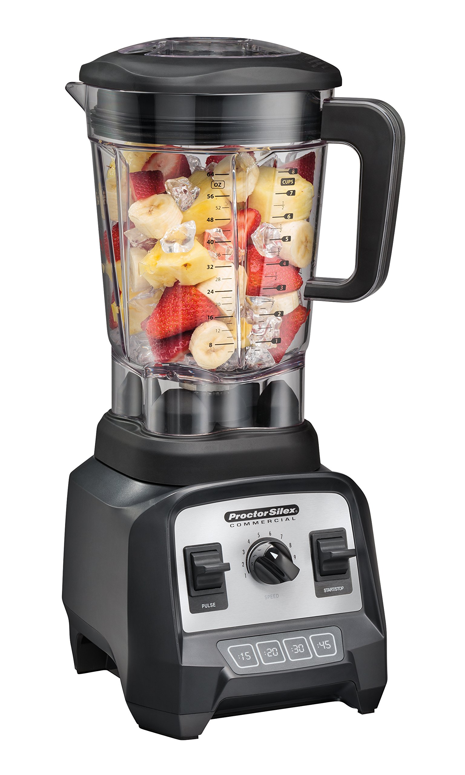 Proctor Silex Commercial 55000 High-Performance Blender  2.4 Peak hp  Variable Speed Dial  BPA-Free 64 薬局衡オンス./1.8 L Container  17.32 Height  7.6 Width  8.69 Length  Black