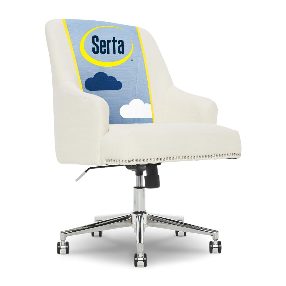 Serta Leighton ホームオフィスチェア 象牙色 奥ぶかさ27.25×幅24×高さ38.75in