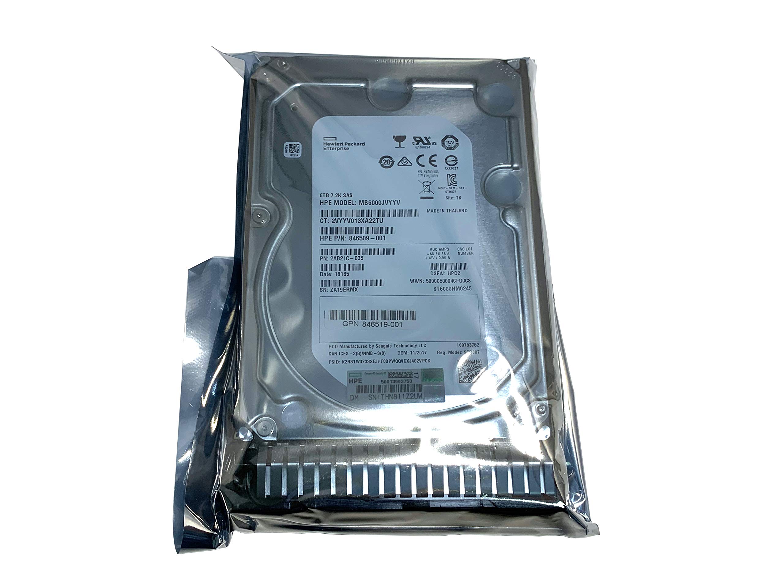 Hewlett Packard Enterprise 6結核症 LFF SAS ミッドライン HDD SC 12Gb/s 7 200RPM 3.5in 761497-001 846514-B21 (12Gb/s  7 200 RPM  3.5in) パソコン・周辺機器-インクカートリッジ