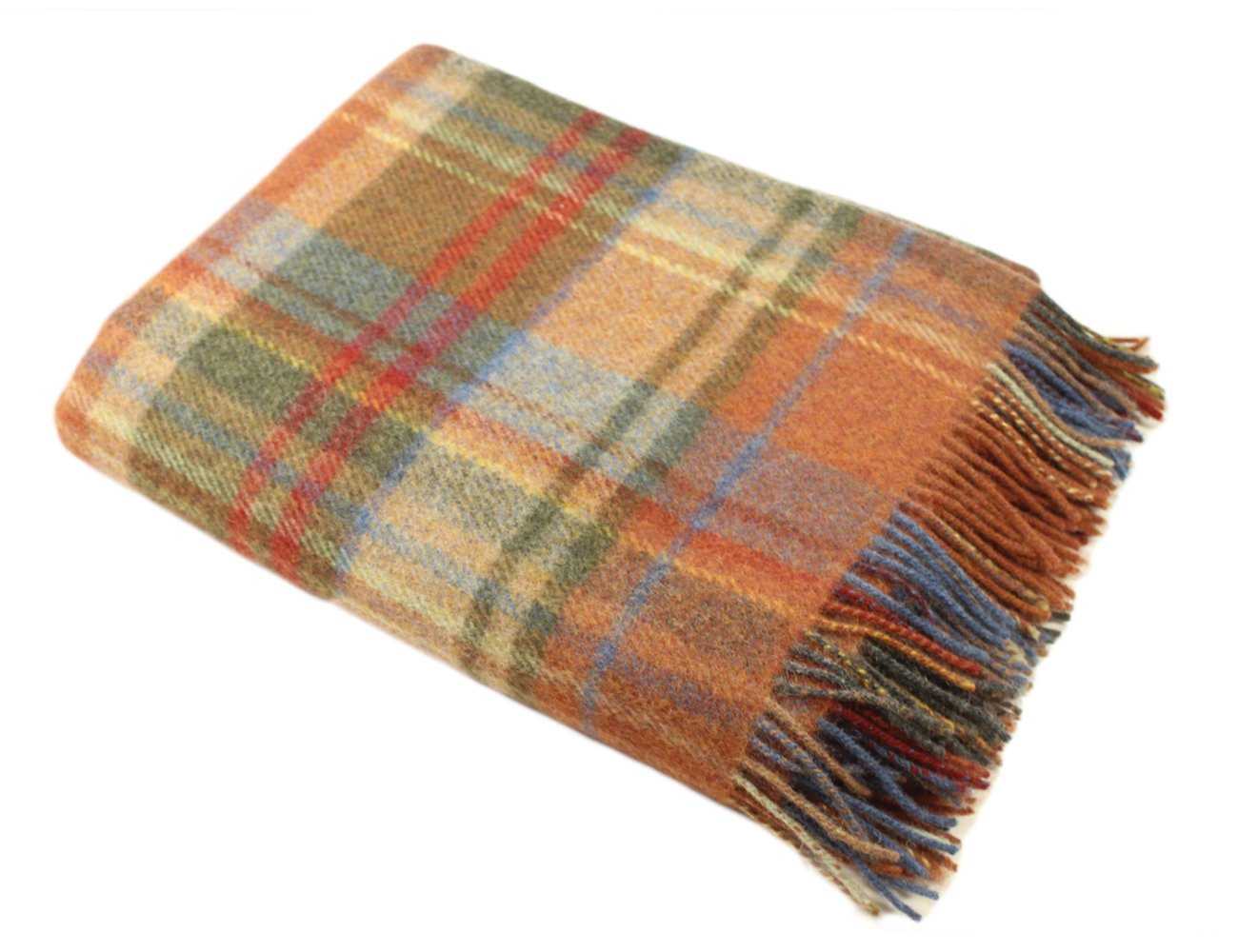 エール製格子縞羊毛毛布 54x72in Throw Blanket LW153