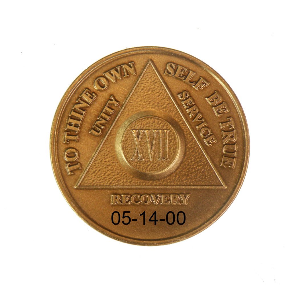 Personalizedカスタム刻みつける17年アンティークブロンズAA ( Alcoholics匿名性) -aca-al-anon-sober-sobriety-birthday-medallion-coin-chip-token