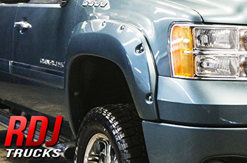 RDJ Trucks PRO-オフロード ボルトオン スタイル フェンダー フレア - シエラ HD 2500/3500 2011-2014 - 4個セット ブラック 10-4025-11S|global研究所