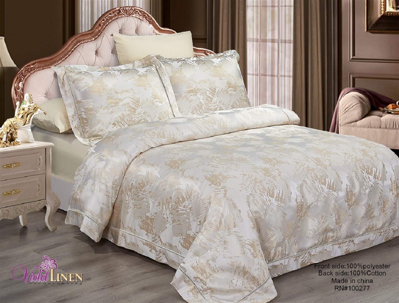 Violet Linen 掛け布団カバー8点セット 54インチ