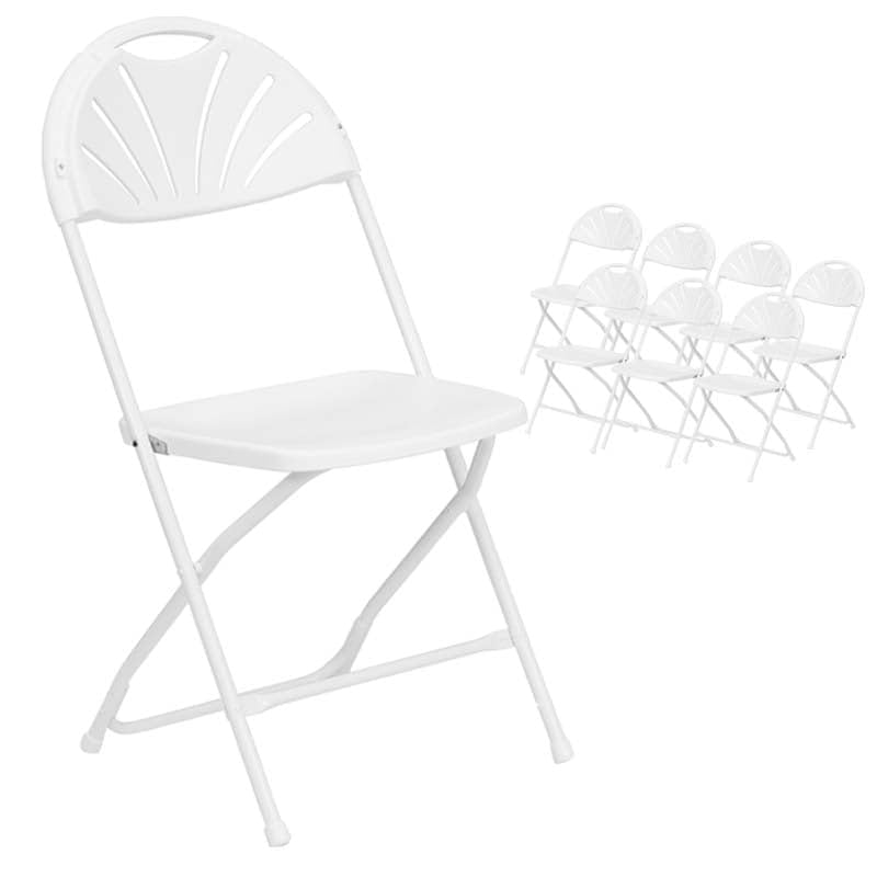 TentandTable 気違いうしろ側 高耐久 積み重ね能力のある 折りたたみ女性議長 白いこと 耐荷重300英国ポンド でき事 御造作 寄りあい 華燭の典に 8個容器に並べる