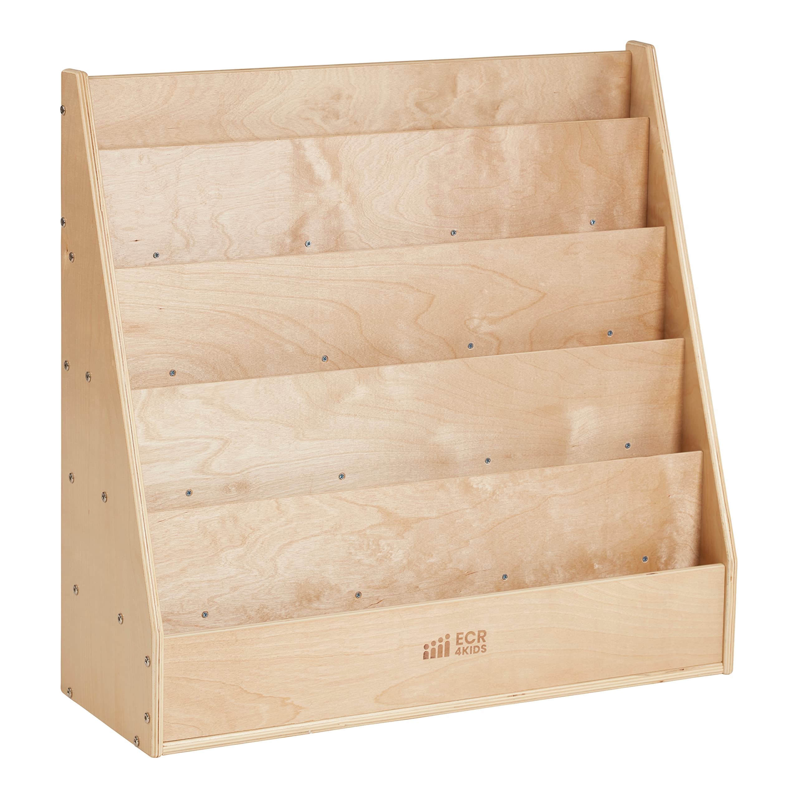 ECR4Kids Birch Streamline Book Display Stand Wood Book Shelf Organizer for Kids 5 Shelves Natural|global研究所