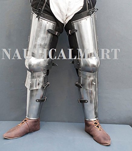 NauticalMart レッグコンバットアーマーセット プレートレッグ ポーリンとGreaves SCA LARP スチール保護 中世のアーマーレッグ｜global研究所