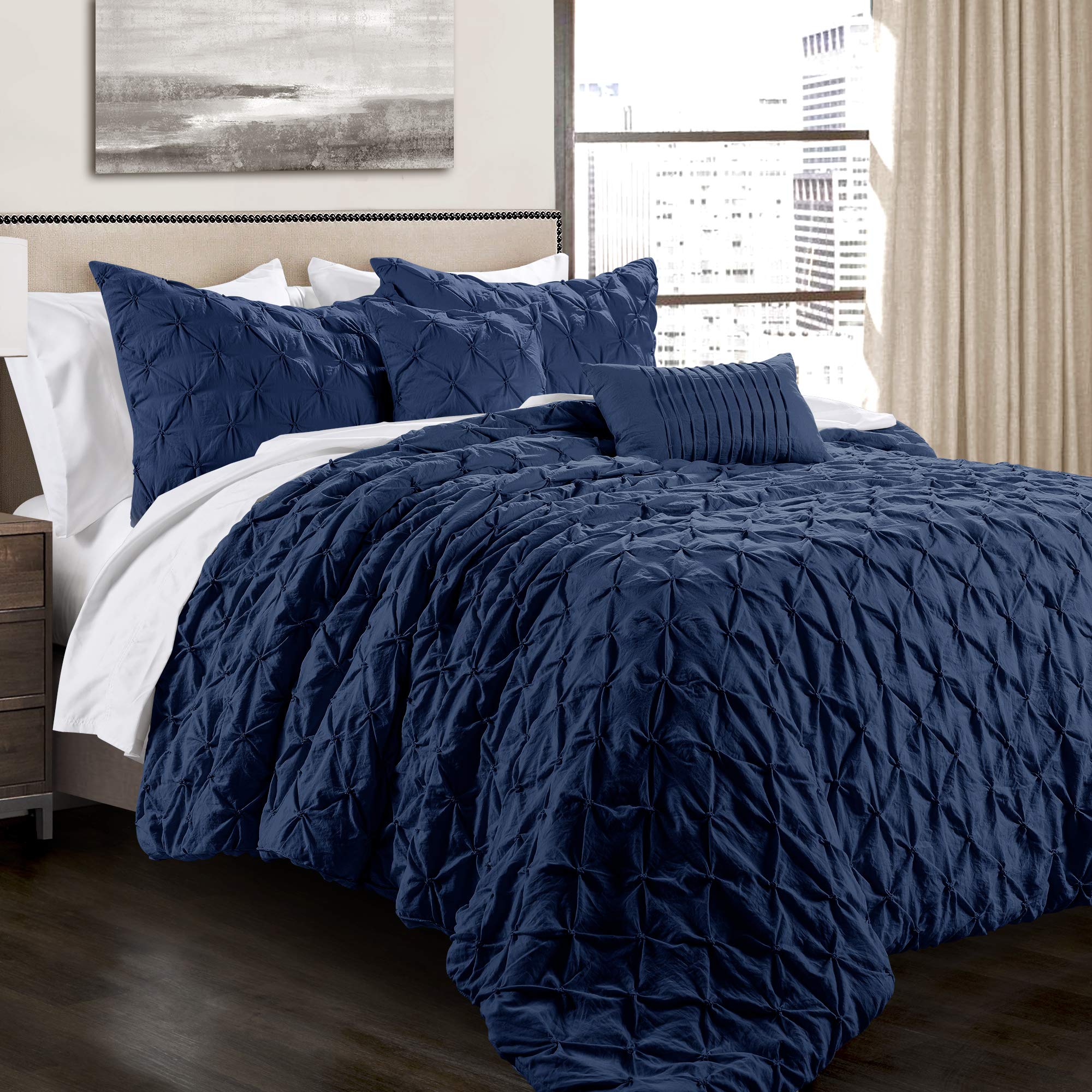 Panaz Ravello Navy 【楽天市場】Ravello Pintuck Comforter Navy 5Pc Set King:global研究所