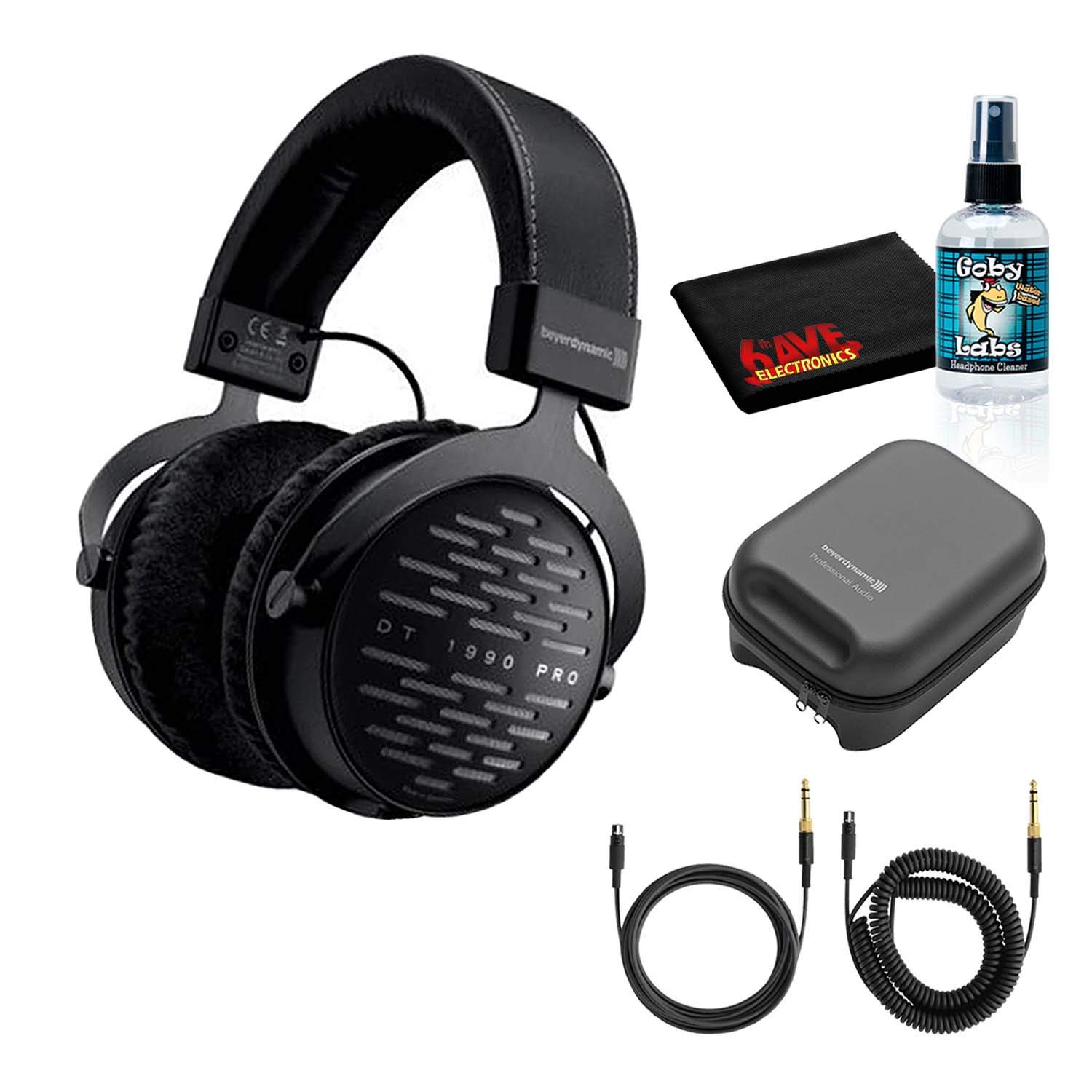 beyerdynamic DT 1990 Pro Open Studio 引き合い受話器 250オーム 捉え所のない入れものとデラックスヘッドホンクリーニングキット付き添い人