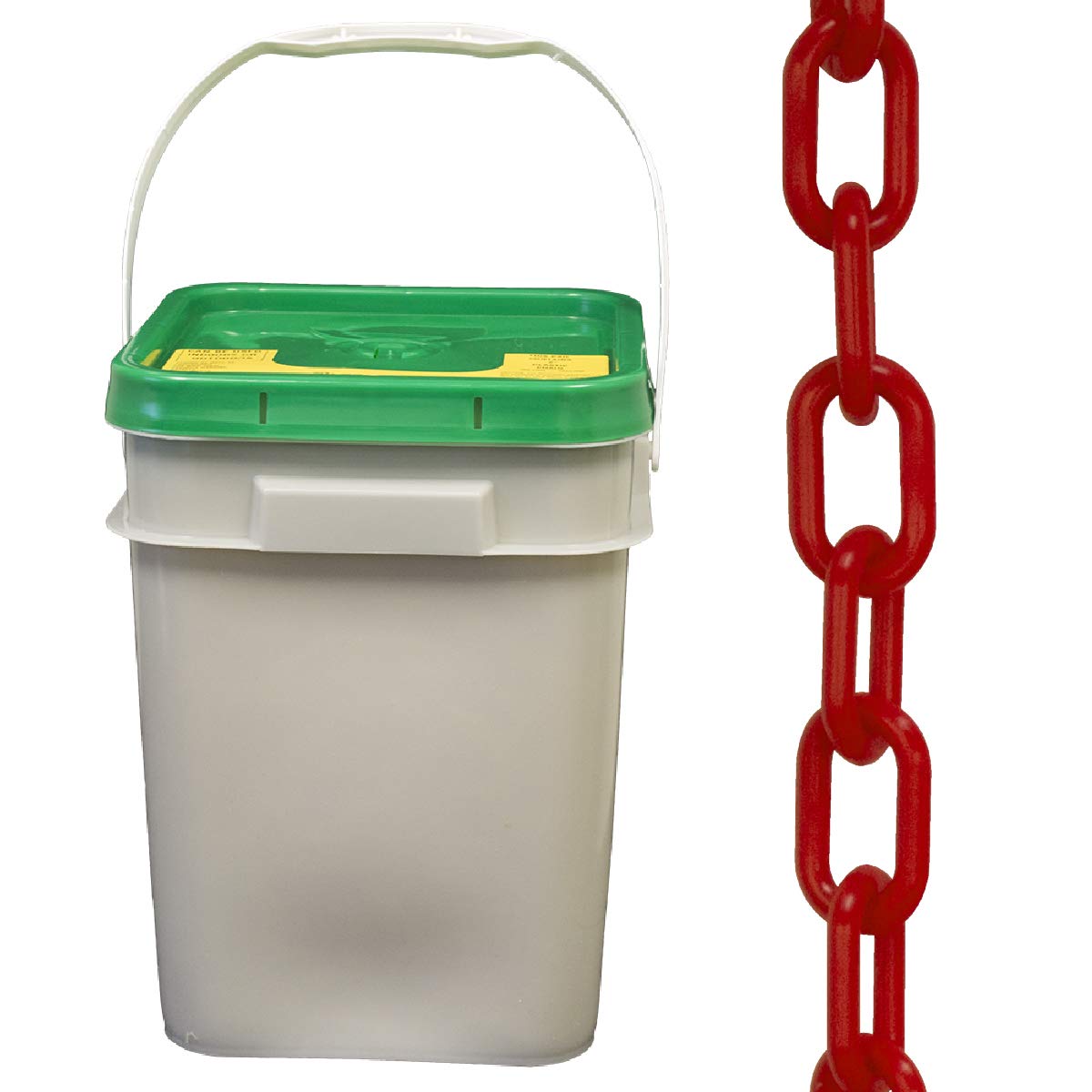 Mr. Chain プラスチックバリアチェーンペール レッド リンク直径1.5インチ 長さ300フィート (30005-P)
