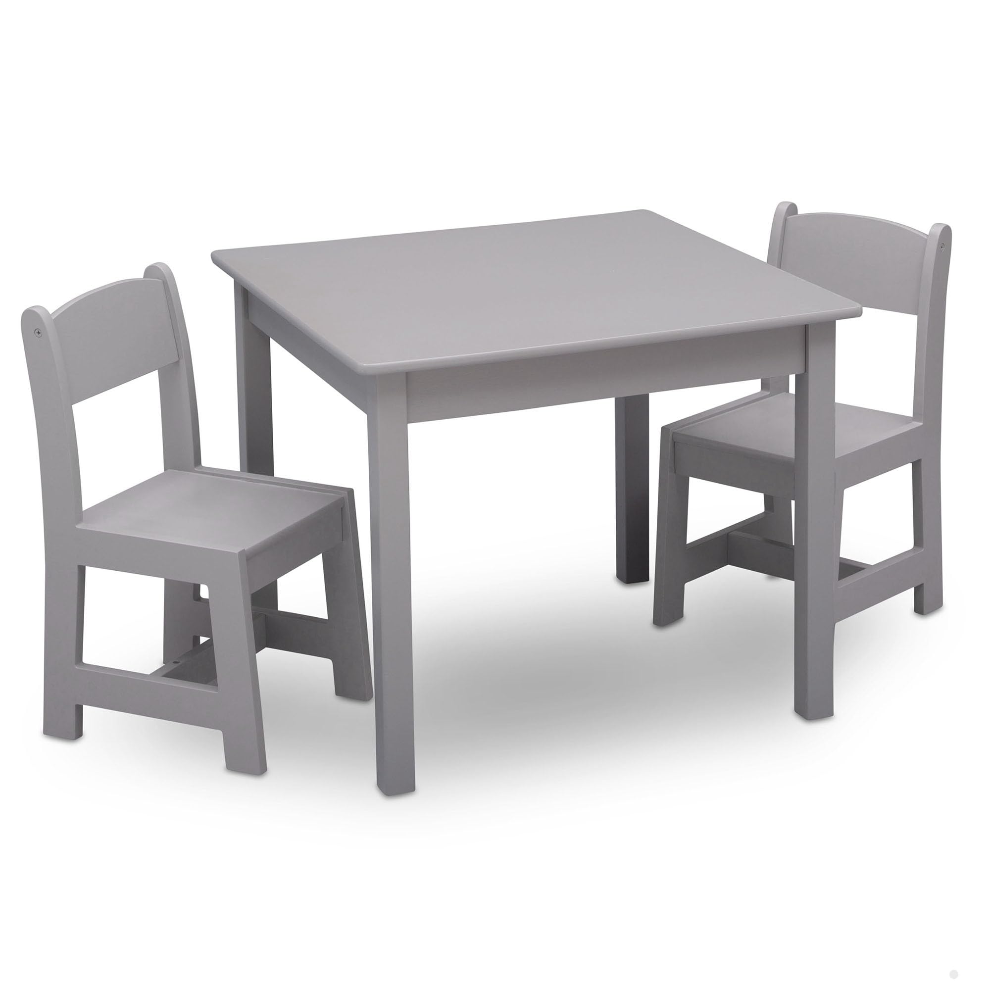 Delta Children MySize Kids Wood Chair Set and Table (2 Chairs Included)  Grey 141［並行輸入］