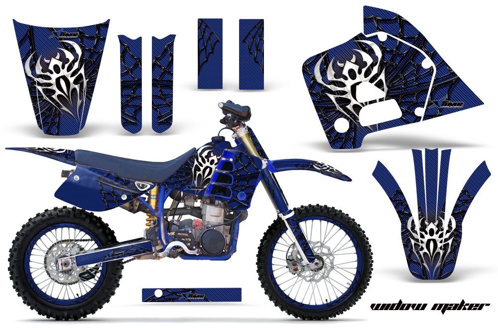 AMR Racing MX ダートバイク グラフィックキット ステッカー デカールとナンバープレート Husaberg FC 501 1997-1999対応 - Widow Maker ブルー|global研究所