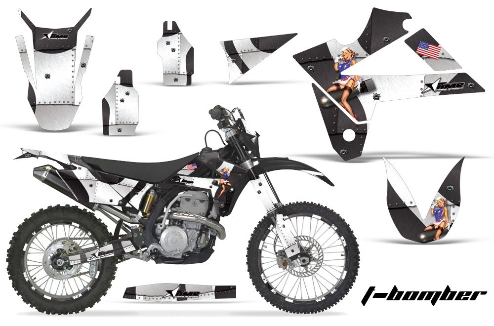 AMR Racing MX ダートバイク グラフィックキット ステッカー デカールとナンバープレート ガス EC 250 300 2009-2010対応 T-Bomber レッド｜global研究所
