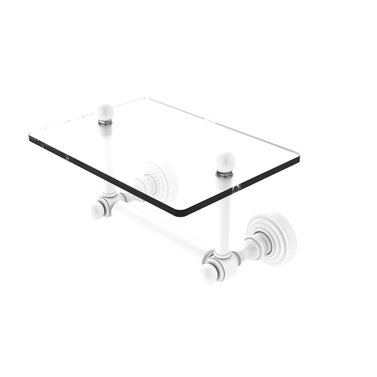 Waverly Place Collection Two Post Toilet Tissue Holder with Glass Shelf - WP-GLT-24-WHM|global研究所