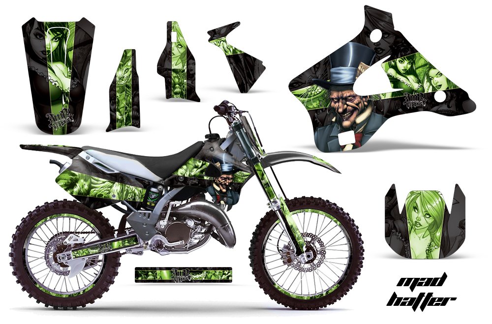 AMR Racing MX ダートバイク グラフィックキット ステッカー デカール ナンバープレート カワサキ KX125 KX250 1994-1998対応 マッドハッター グリーン ブラック