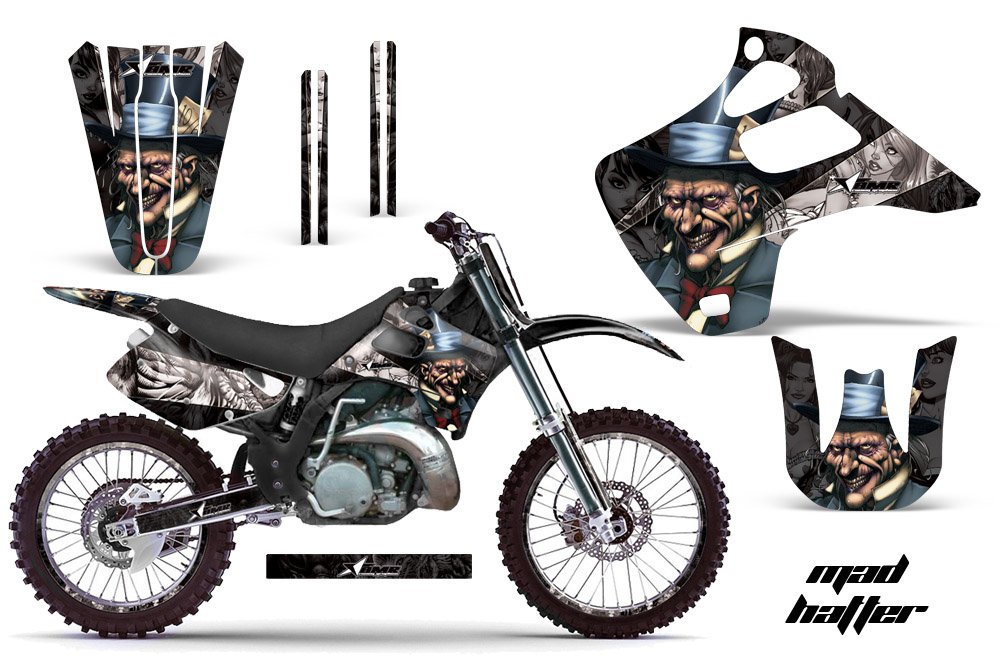 AMR Racing MX ダートバイク グラフィックキット ステッカー デカール ナンバープレート カワサキ KX125 KX250 1992-1993対応 マッドハッター シルバー ブラック