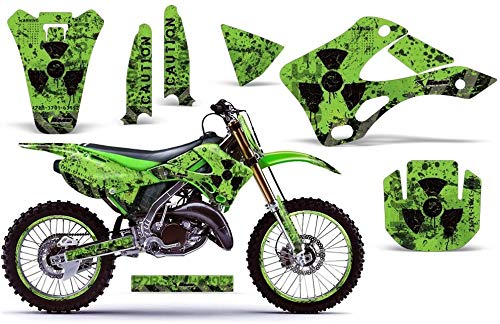 AMR Racing MX ダートバイク グラフィックキット ステッカー デカール ナンバープレート カワサキ KX125 KX250 1999-2002対応 - メルトダウングリーン 40,034円