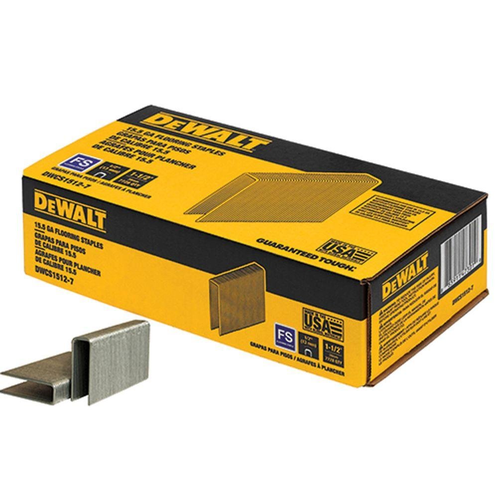 DeWalt DWCS1512-7 1-1/2 15.5 Gauge 1/2 Crown Flooring Staples (7 700 Per Box)