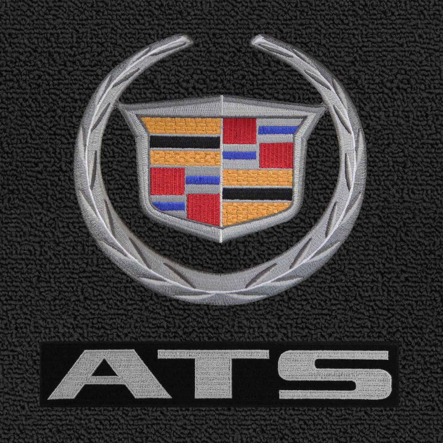 Lloyd Mats ? クラシックループ エボニー スタンダードトランクマット キャデラック ATS 2013-14用 シルバーキャデラッククレストとリースロゴとATSレタリング