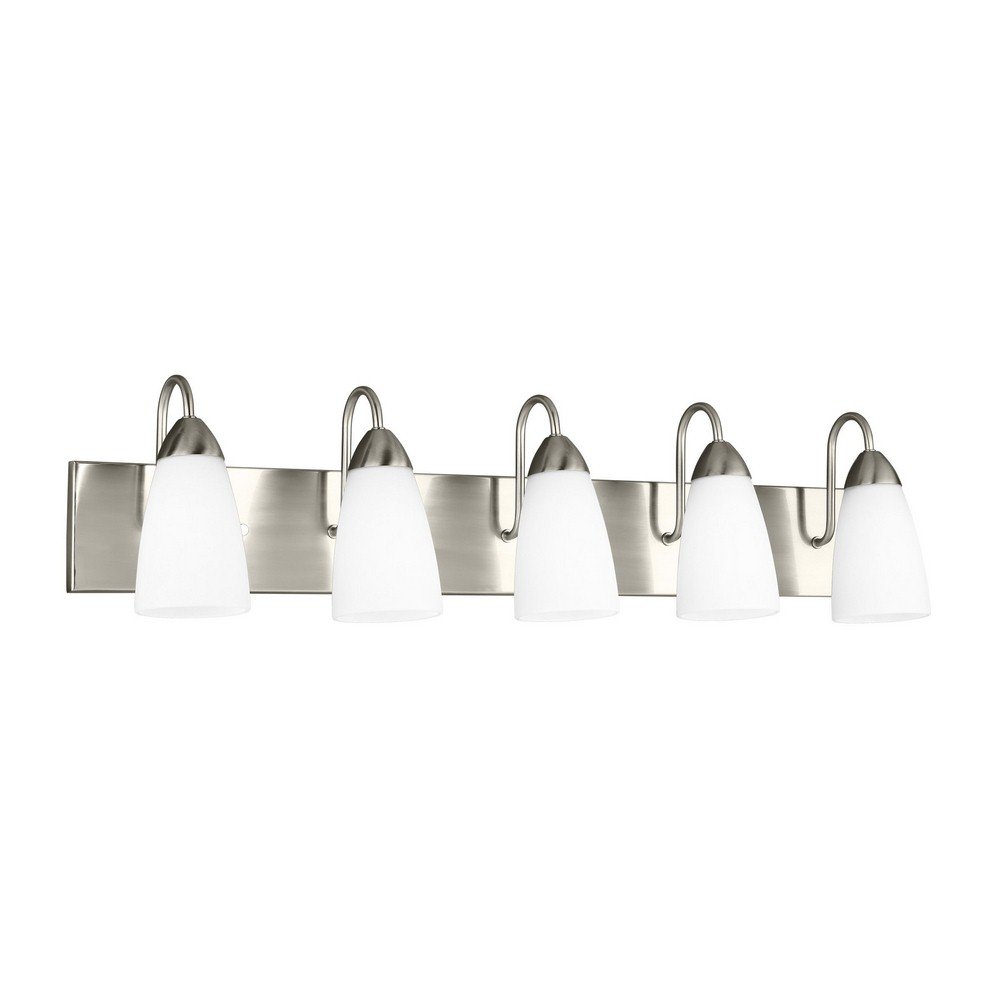 Generation Lighting 壁/風呂場かざり付ける颶風手道具 5灯 ブラッシュドニッケル 4420205EN3-962