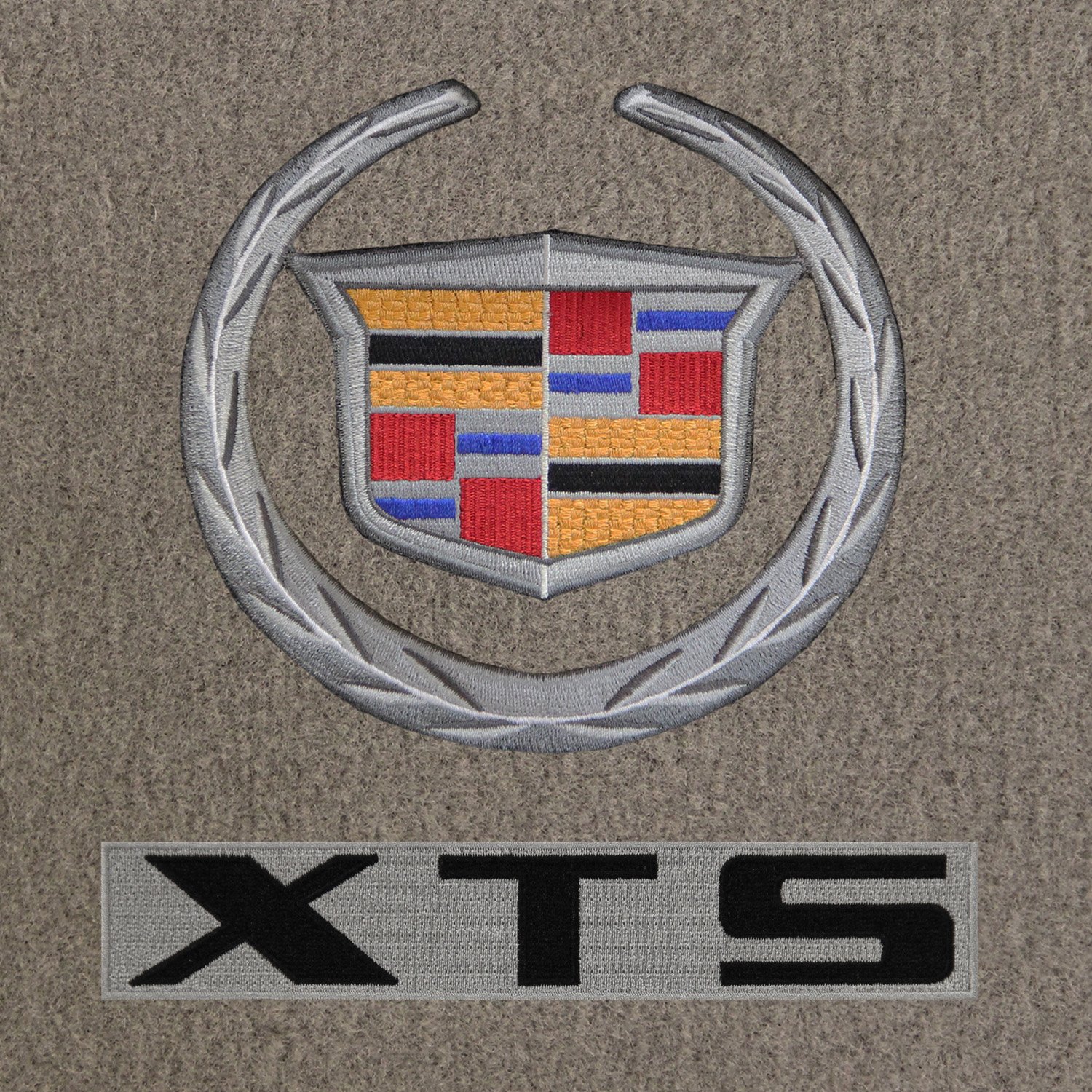 Lloyd Mats ? Velourtex薄墨色5pcフロアマットキャデラックXTS 2013 ? 15 withしろがね色Cadillac Crest and黒いことXTSレタリングアップリケ
