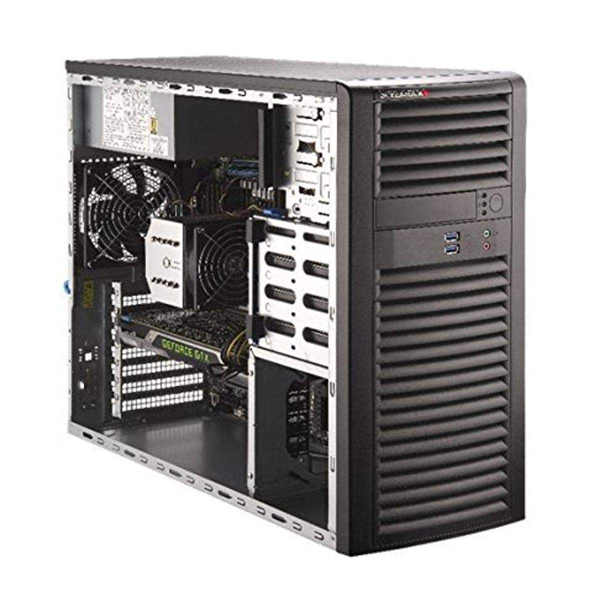 Supermicro SuperWorkstation 5039A-i ベアボーンシステム ミッドタワー - Intel C422 手当て仕掛ける - ソケット R4 LGA-2066-1 x 中央処理装置受け支える - 黒いこと