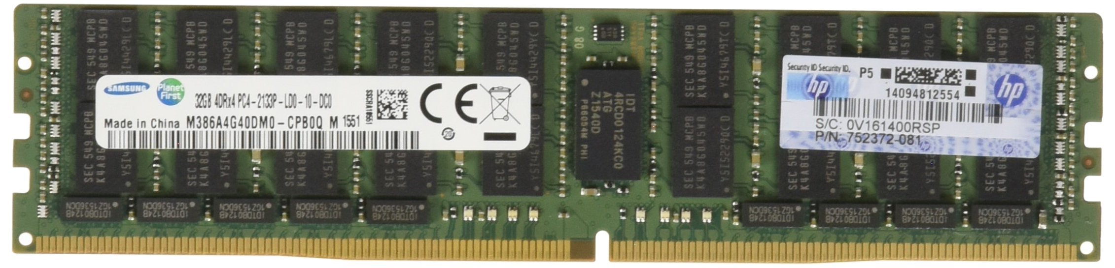 HP 32GB（1 x 32GB）クワッドランクx4 DDR4-2133 CAS-15-15-15負荷低減メモリキット[PN：726722-B21]（改装済み）｜global研究所