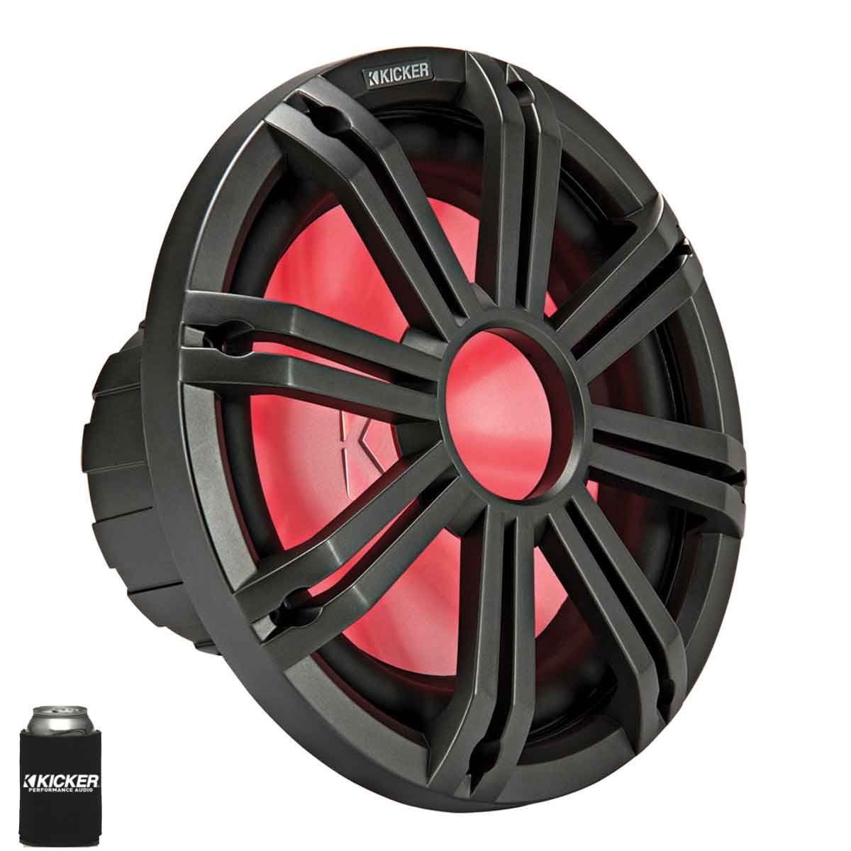 KICKER KMF122 12インチ マリンサブウーファー LEDチャコールグリル付き 2オーム 無料エアアプリケーション｜global研究所