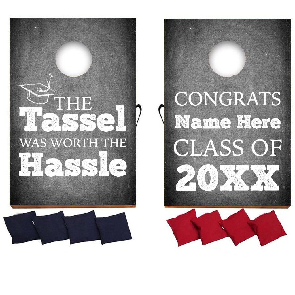 VictoryStoreカスタム卒業式バッグToss Game ? カスタム卒業式Cornhole ? 黒板デザイン ? Theタッセルwas worth the hassle