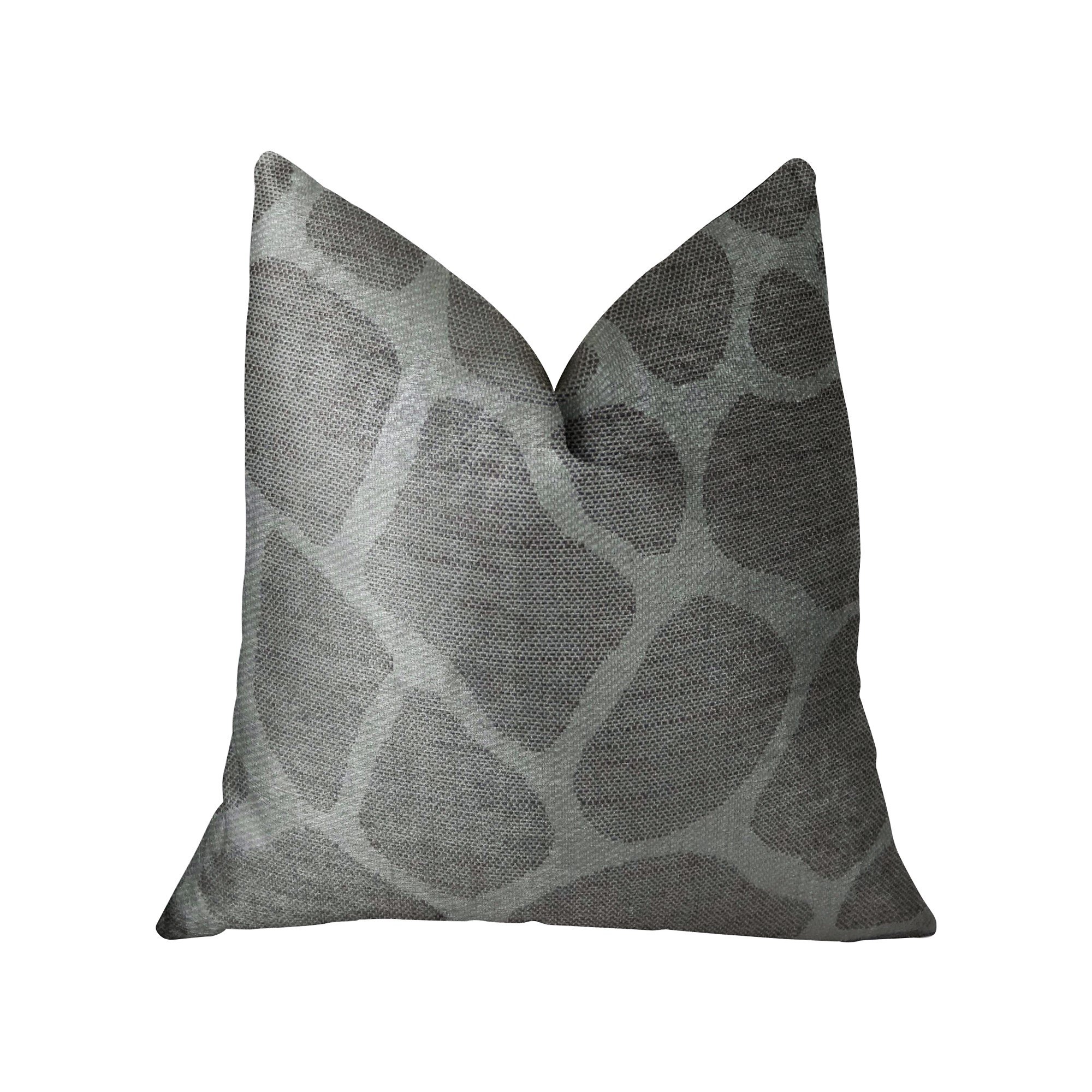 Plutus Soft Giraffe Gray and White Handmade Luxury Pillow - Double sided 26 x 26｜global研究所