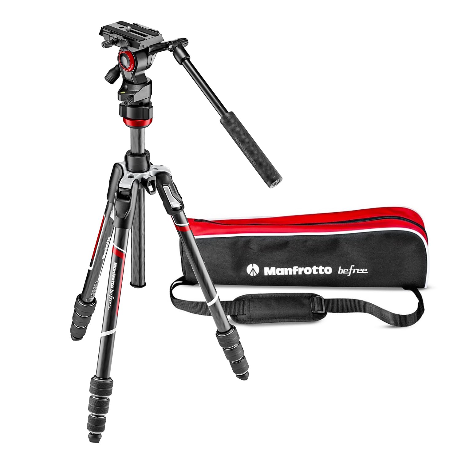 Manfrotto Befree Live、トラベルビデオ三脚、カーボンファイバー、ツイストロック付き、MVH400AHフルードヘッド付き、デジタル一眼レフ、ミラーレス、コンパクト、ビデオカメラ用 最大4kg｜global研究所