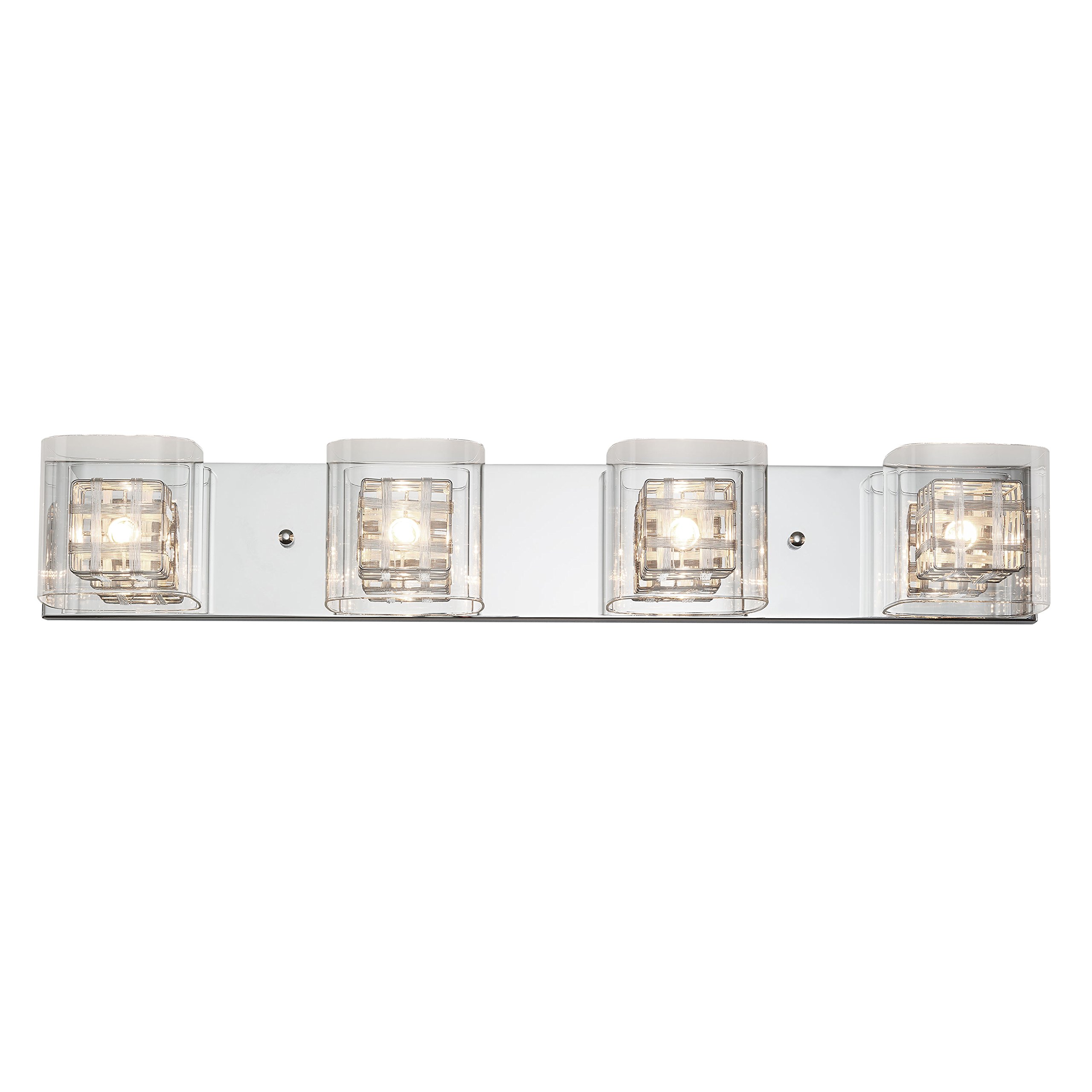 Artika van4 m Metropolitan 4-light電球、30-inches器具調光機能付きライト付きとクローム仕上げ壁の