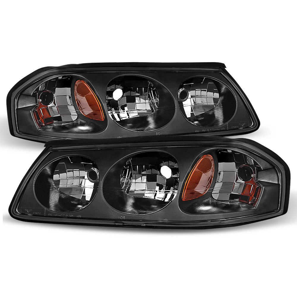 ACANII - For Black 2000-2005 Chevy Impala Headlights Replacement 00-05 Headlamps Pair Driver + Passenger Side PCサプライ・消耗品-インクカートリッジ