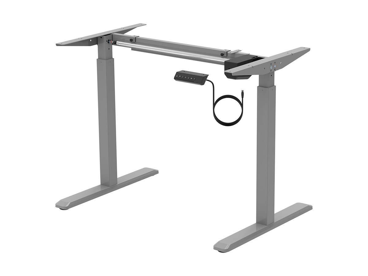 Monoprice高さ自然調整能力のあるSitスタンドライザーテーブルデスクフレーム ? 薄墨色with Electric Single原動機、と取り替えっこ性学習机とっ始めから39inUp To 63in幅