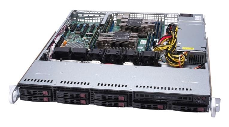 Supermicro サーバー - ラックマウント可能 - 1U - 2ウェイ - RAM 0 GB - SATA - ホットスワップ 2.5インチ - HDDなし - AST2500 - GigE - モニター: なし｜global研究所