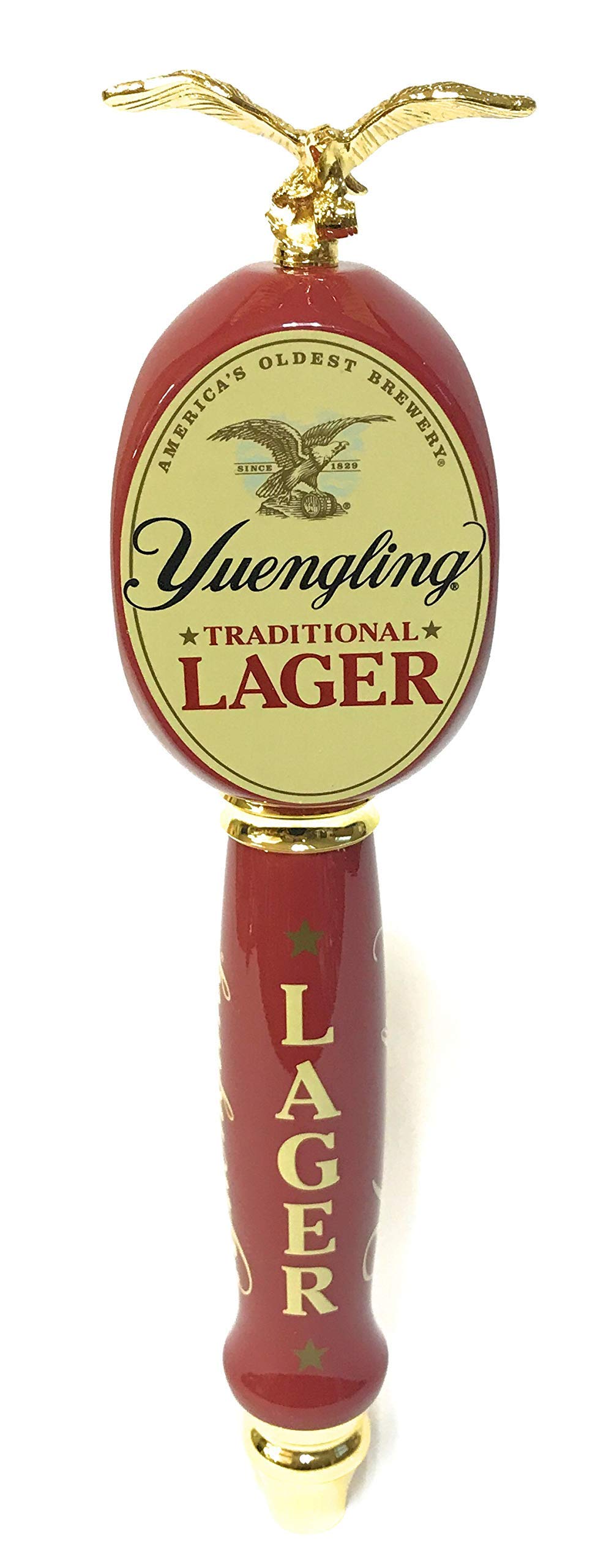 Yuengling トラディショナルラガー 2018 13in 水道栓手持ち部分 - 3面 ゴールドイーグルトッパー付き添い人