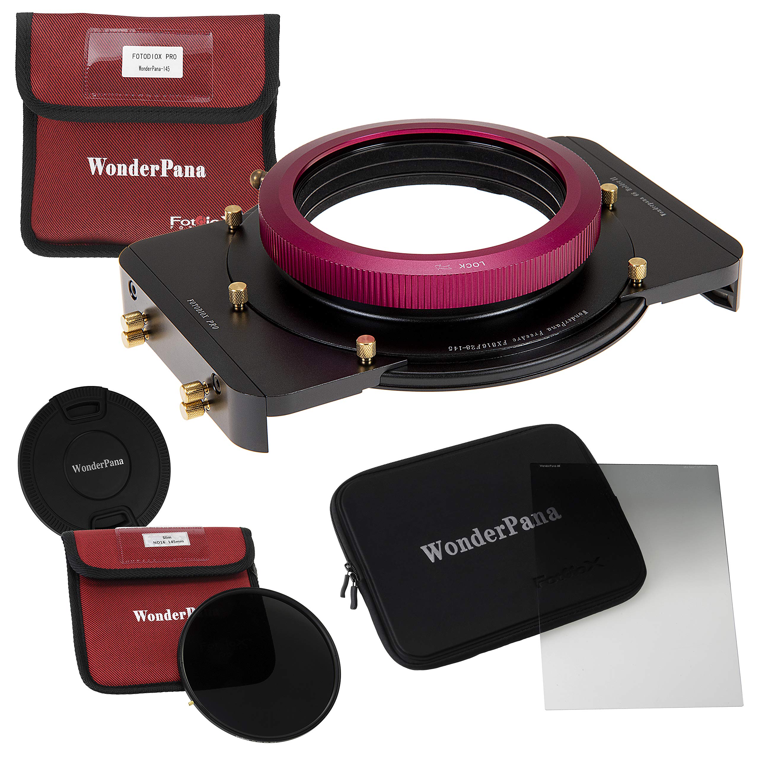 WonderPana FreeArc Essential ND 0.6SE キット - コアフィルターホルダー レンズキャップ 66ブラケット 0.6ソフトエッジ グラデーション ND & 145mm ND16フィルター 富士フイルム XF 8-16mm f/2.8 R LM WRレンズ用｜global研究所