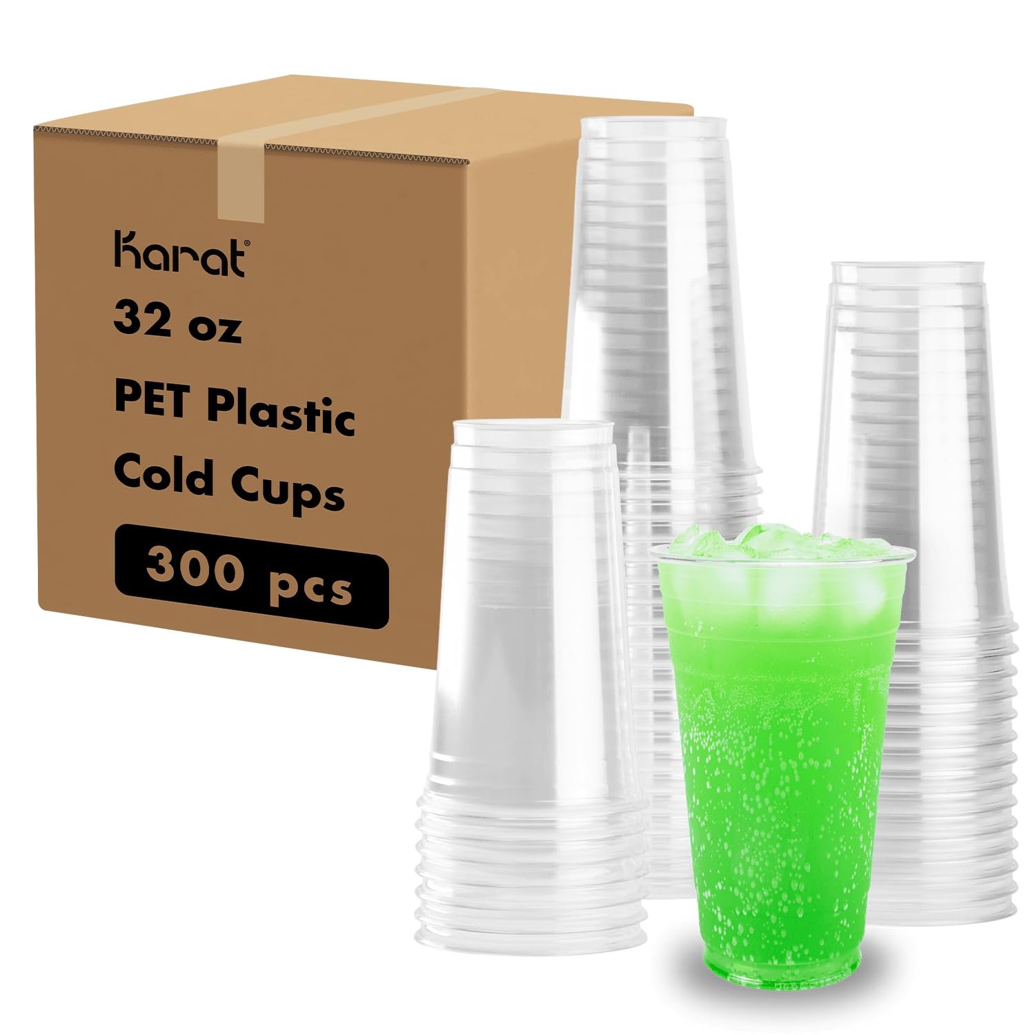 カラットC-KC32U 32オンスPETコールドカップ、透明|global研究所