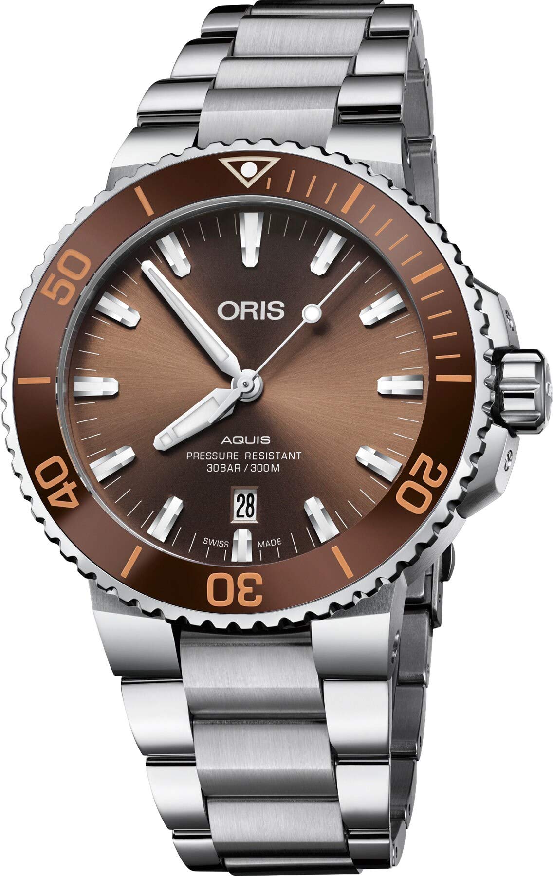 Oris Aquis Date 自動巻き ブラウンダイヤル メンズウォッチ 01 733 7730 4152-07 8 24 05PEB｜global研究所