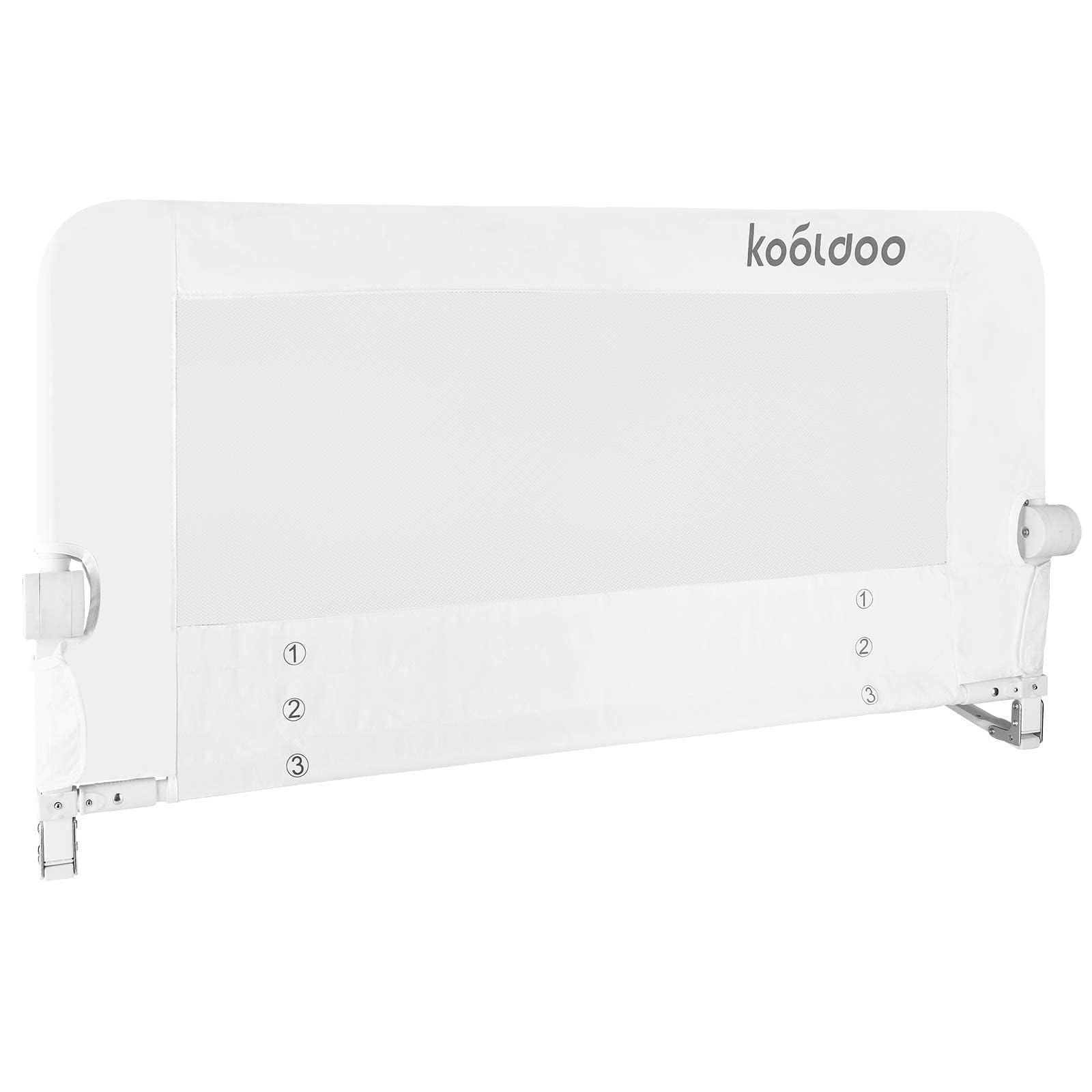 KOOLDOO Bed Rail for Toddlers 59”Extra-Long Fold Down Tall Bed Rail Guard with NBR Foam for Baby Safety Kids Supports Full Size Bed Queen & King Size Bed Box Spring(59 L*22.8 H White)|global研究所