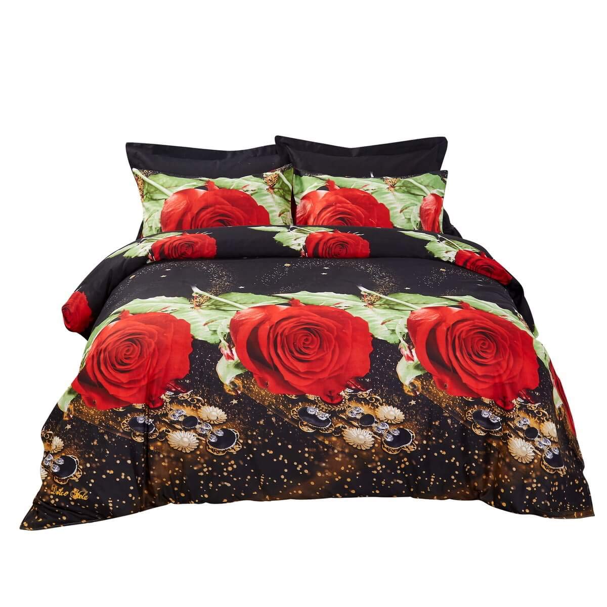 Duvet Cover Set King size Floral Bedding Dolce Mela - Night Roses DM707K