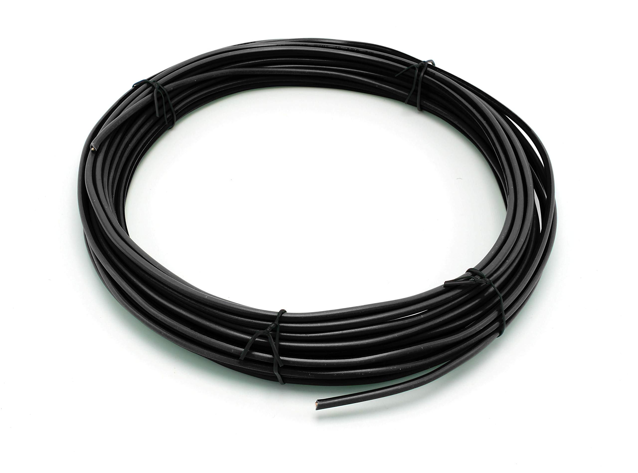 ブラック THHN ワイヤー - 10 AWG - 200フィート - 純銅 アース線 米国製 - 地上保護 衛星 皿 空中 テレビ信号 - UV被覆アンテナ 電気ショック