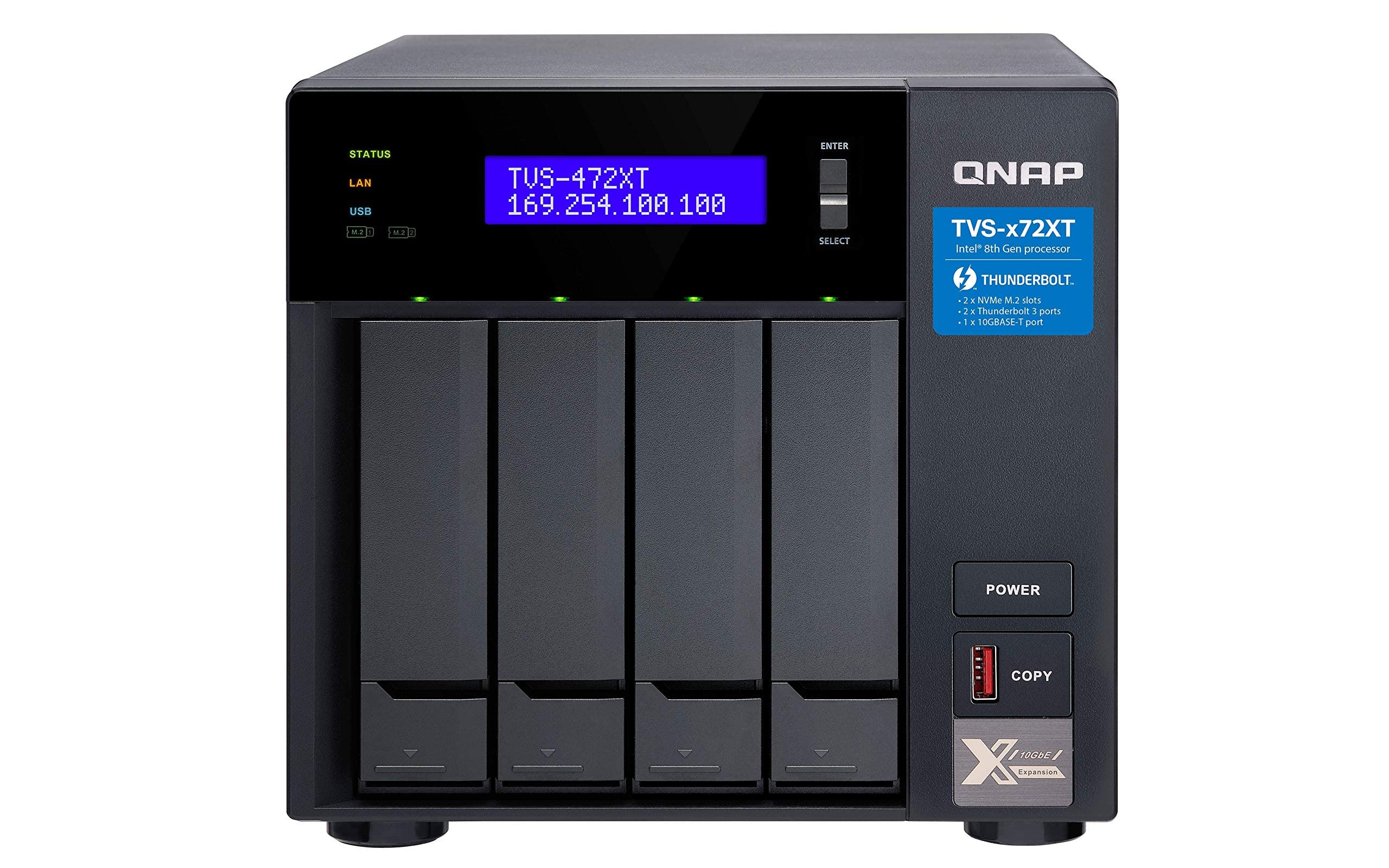QNAP TVS-472XT メモリ 4GB CPU 4ベイ 中小企業向け NAS 2年保証｜global研究所